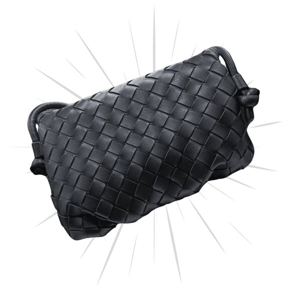 Urban Expressions Black Cross Body Purse Kylo Woven Design w/ 2 Interior Pockets - Picture 6 of 14